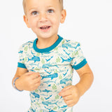 Toddler Bamboo Short Sleeve Pajama Set - Shark Friends - Emerson