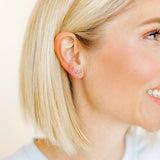 Screwback Stud Earrings - Tally - Silver