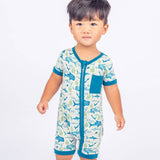 Bamboo Shortie Romper Pajama - Shark Friends - Emerson