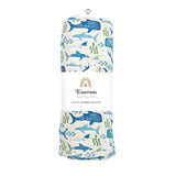 Shark Friends Ocean Animals Bamboo Baby Swaddle Blanket: Blue/Multi / Small