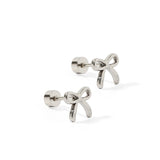 Screwback Stud Earrings - Sadie - Silver