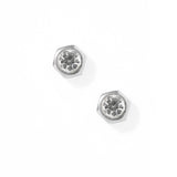 Screwback Stud Earrings - Addison Clear Silver
