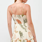 Printed Cut Out Dress : RUST/OLIVE