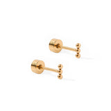 Screwback Stud Earrings - Tally - Gold