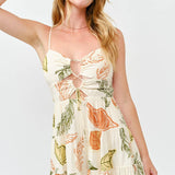 Printed Cut Out Dress : RUST/OLIVE