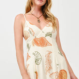 Printed Open Back Maxi Dress: RUST/OLIVE