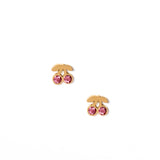 Screwback Stud Earrings - Pink Cherry