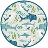 Shark Friends Ocean Animals Bamboo Baby Swaddle Blanket: Blue/Multi / Small