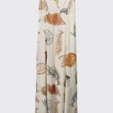 Printed Open Back Maxi Dress: RUST/OLIVE