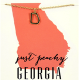 Gold Georgia State Love Necklace by Lucky Feather