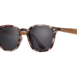 Gridley Ivory Tortoise Sunglasses w/ Walnut Arms & Smoke Lens