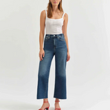 Pleaser High Rise Wide Ankle Jean by Daze - Uptown (Dark Blue)