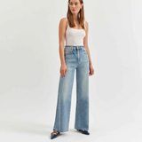 Far Out High Rise Wide Leg Jean by Daze - Fools Gold (Medium Blue)