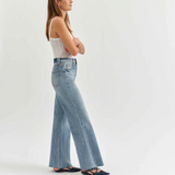 Far Out High Rise Wide Leg Jean by Daze - Fools Gold (Medium Blue)