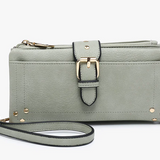 Cadence Buckle Wallet/Clutch in Light Sage