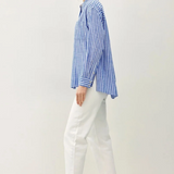 Striped Classic Button Up Shirt - Denim Blue & White Stripe