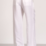 White Pleated Front Trouser Pants by Elan - White