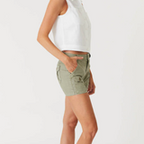 Flynn Cargo Trouser Shorts - Taurus Green by Level 99