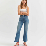 Soho Rawcut High Ankle Flare by Daze - Vixen (Medium Blue)