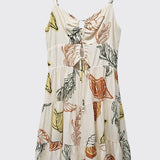 Printed Cut Out Dress : RUST/OLIVE