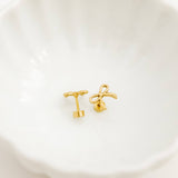Screwback Stud Earrings - Sadie - Gold