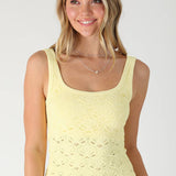 Floral Textured Lace Tank  Chocolate