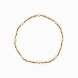 Gold Ball Bead Pearl Accent Bracelets, Set of 5