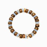 Set - Mixed Stone Gold Beaded Necklace & Stretch Bracelet: MBR