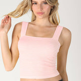 Striped Square Crop Top Marina