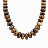 Chunky Marble Seed Bead Statement Necklace: Navy