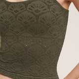 Floral Textured Lace Cami  Pearl Blush