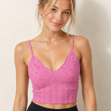 Lace Textured Bralette  Butter Cream