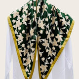 Printed Triangle Scarf Bandana Style Wrap / Shawl  Paisley Black-White