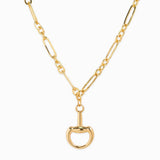 Horsebit Linked Chain Necklace: Gold