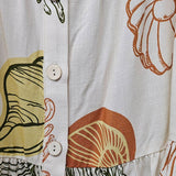 Shell Printed Button Down Maxi Skirt : RUST/OLIVE