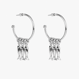 Fish Rondelle Beaded Hoop Earrings: Gold