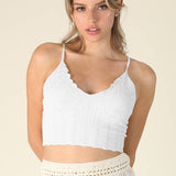 Lace Textured Bralette  Butter Cream
