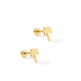 Screwback Stud Earrings - Palm Tree Gold