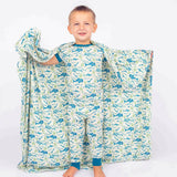 Shark Friends Ocean Animals Bamboo Baby Swaddle Blanket: Blue/Multi / Small