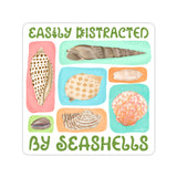 Easily Distracted By Seashells Sticker, Beach Shell Sticker