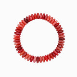 Autumn Wide Disc Marble Beaded Stretch Bracelets: Coral