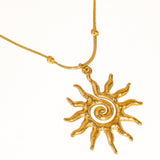 Taiyo 18K Gold Non-Tarnish Boho Sun Necklace: Yellow Gold
