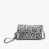 Riley Convertible Cross Body Purse, Wristlet or Clutch - Cheetah Olive