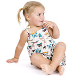 Wings of Paradise Butterflies Bamboo Sundress: Beige/Multi