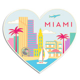 Miami Florida Skyline Heart Die Cut Sticker