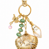 Seaside Shell And Starfish Bag Charm Keychain