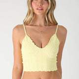 Lace Textured Bralette  Butter Cream