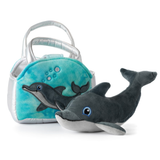 Plush Animal Set with Purse -  Bottlenose Dolphin