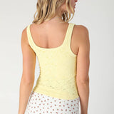 Floral Textured Lace Tank  Chocolate
