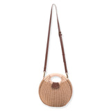 Medium Rattan / Wicker Crossbody  - Tan